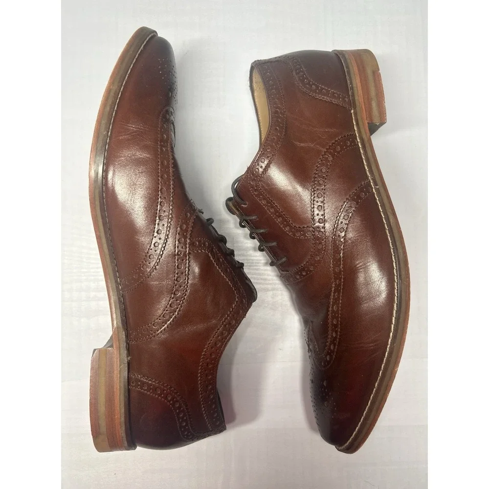 Cole Haan Grand OS Wingtip‎ Oxford Brown Leather C12916 Men Size 13 Preowned